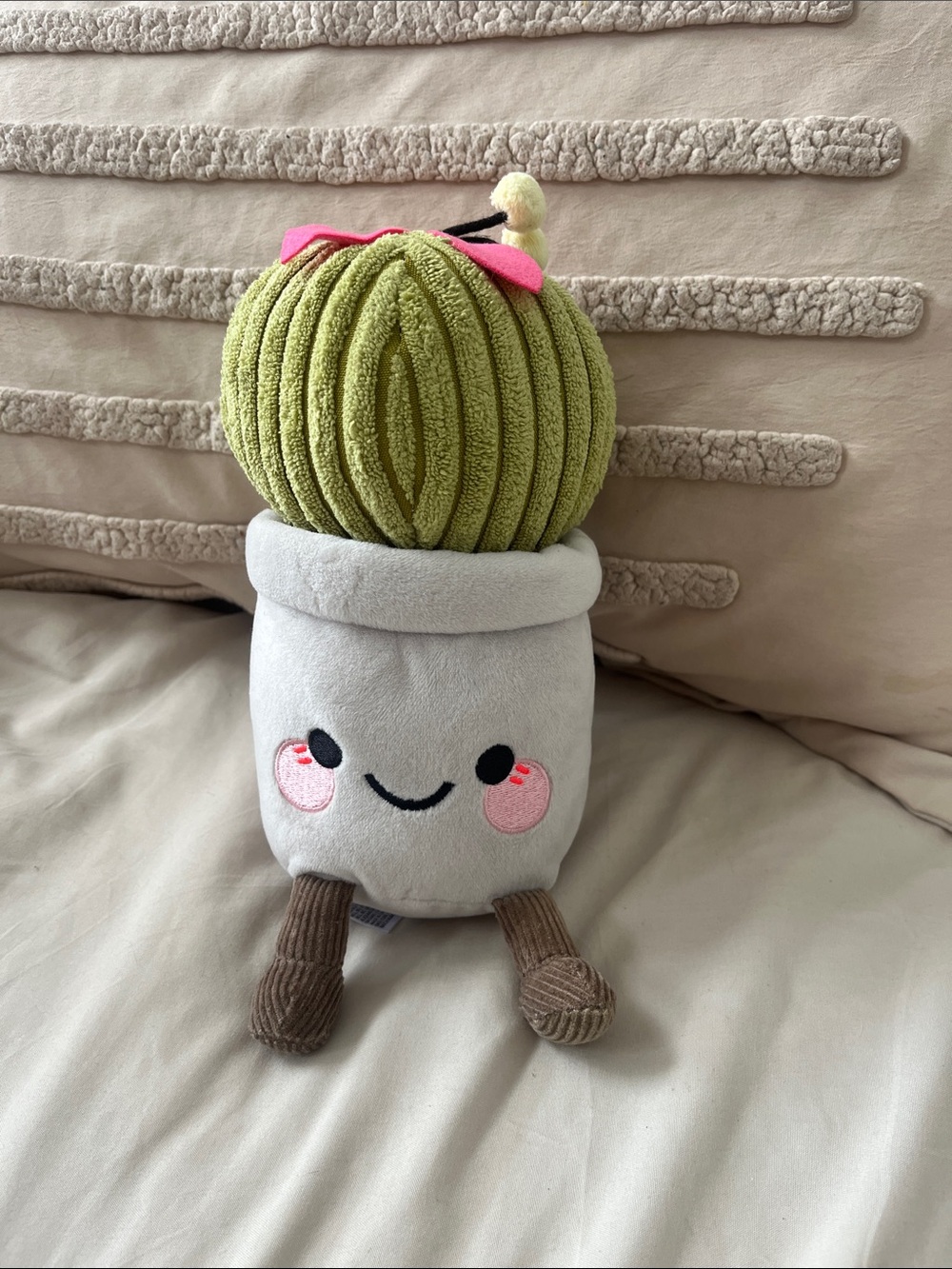 Plush Cactus Planter Soft Toy - Green & Gray